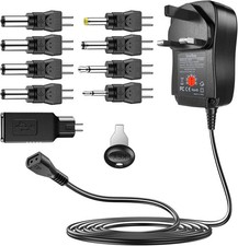 SoulBay 30W Reverse Polarity Universal AC Adapter Multi Voltage DC Power Supply