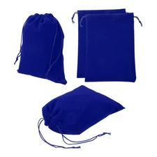 4 Pcs Velvet Drawstring Bag 5.1 x 7 " Jewelry Pouches Gift Bags, Blue
