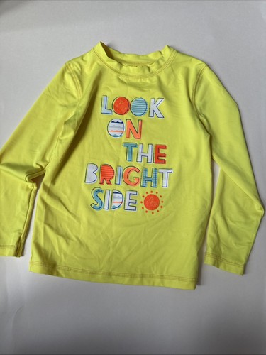 Cat&Jack Swim shirt Size 5T Unisex, Neon Yellow Long Sleeve Rash Guard
