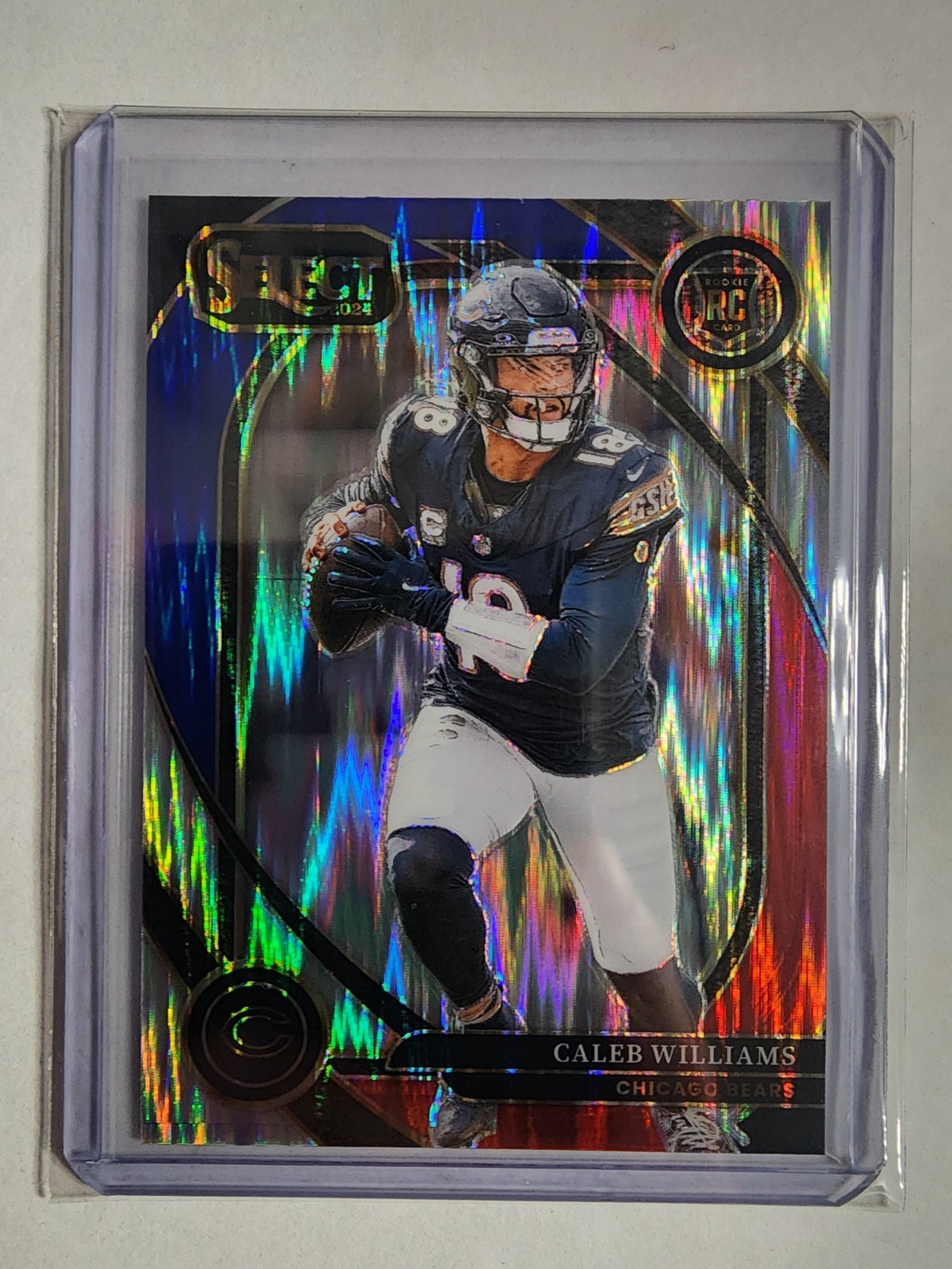 2024 Panini Select - Club Level Caleb Williams #216 Red & Blue Shock Prizm (RC)