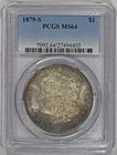 1879-S $1 Morgan Silver Dollar PCGS MS64 Toned