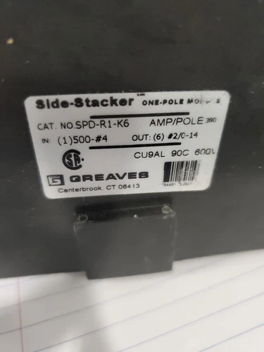 Greaves SPD-R1-KR one pole Sidestacker Module. 500 mcm -# 4, Box Of 2.