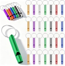 200Pcs Emergency Whistles W/ Keychains Aluminum Extra Loud Survival Whistle