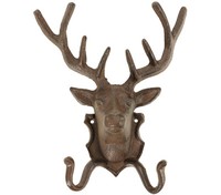 Hirsch Mit 2 Haken Nostalgisch Ca. 26X21.5X10.5Cm Gusseisen Edelrostfarben, Dehn