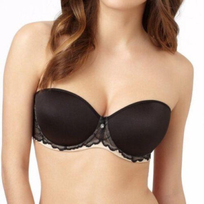 LE MYSTERE 2855 Sensuelle Strapless 5 Way Convertible Bra Black 38D px