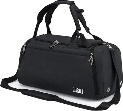 CYSILI RRP £30 Sports Duffle Bag Shoes Compartment Wet Pocket 42L Waterproof Gym Lock