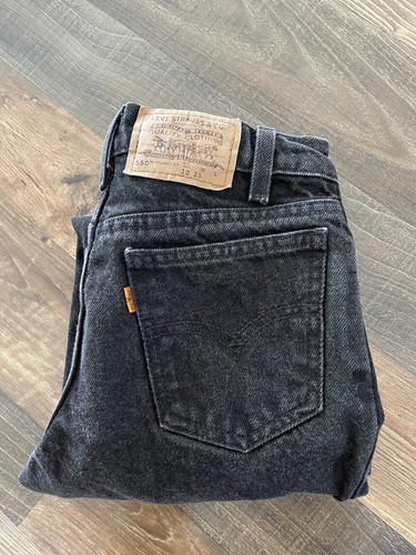 Levi's 550 Orange Tab Relaxed Fit Boys Youth Size 10 Black Denim Jeans - Picture 14 of 14