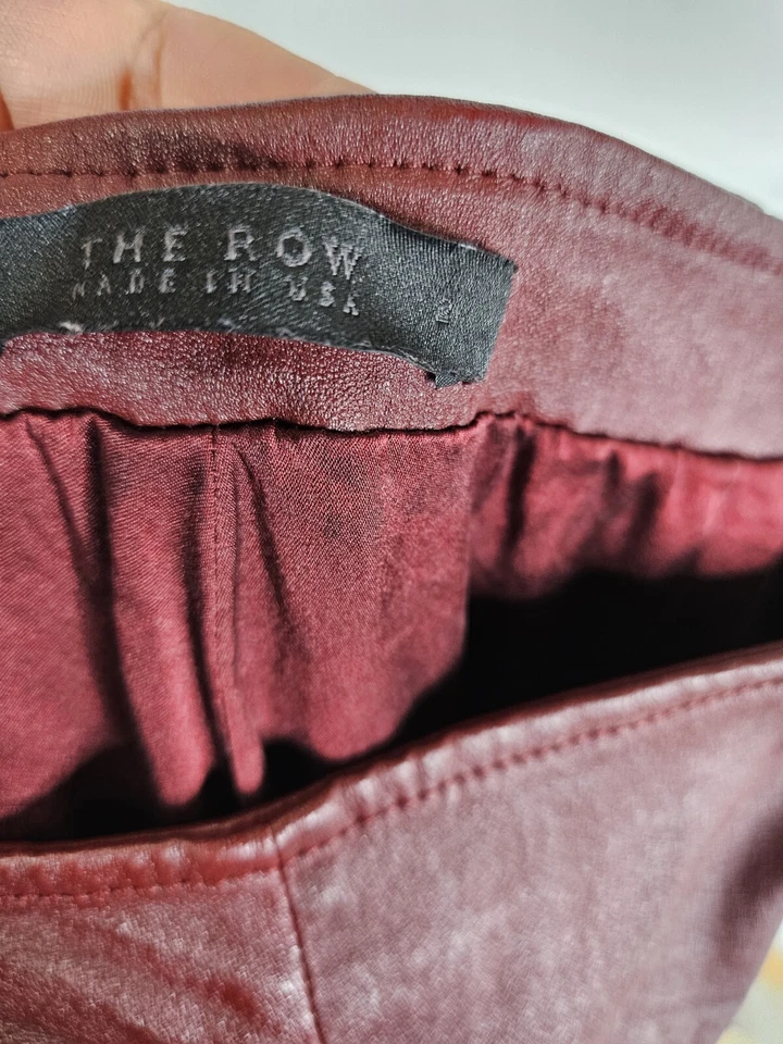 Leggins The Row Moto Elásticos Piel de Cordero Cuero Rojo Moto Minimalista Talla 2 Foto 3 de 4