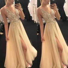 Ball Prom Evening Womens Gown Long Dresses Wedding Bridesmaid Party Formal