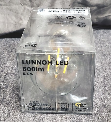 Ikea LUNNOM LED decorative lightbulb - clear glass - E26 600lm 5.5W - Picture 2 of 3