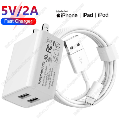 USB Home Wall Charger AC Adapter Plug USB Cable For iPhone 14 13