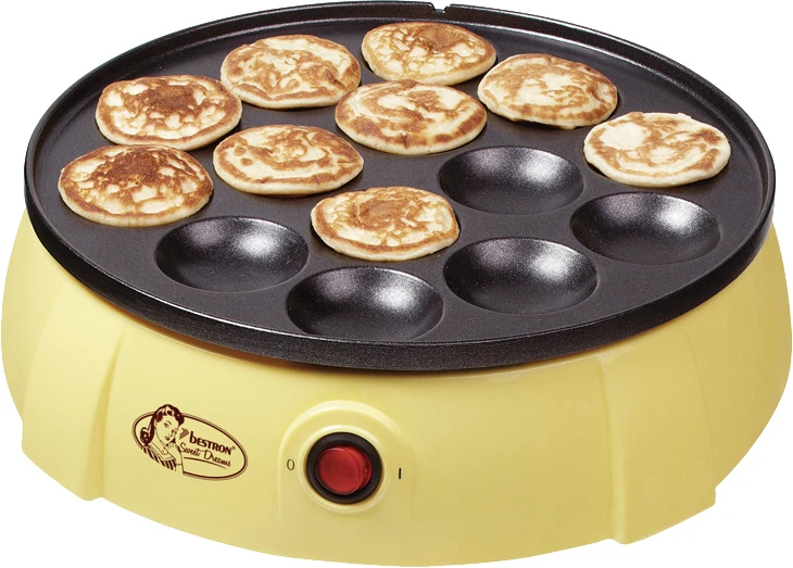 BESTRON Profi Gerät ideal zum Backen von holländischen Poffertjes Back Platte Pfanne NEU