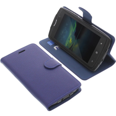 Tasche für HomTom Zoji Z7 Book-Style Schutz Hülle Handytasche Buch Blau