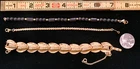 Vintage Costume Jewelry 3X Monet Signed Bracelets Gold-Tone Tennis, Chain & Bead