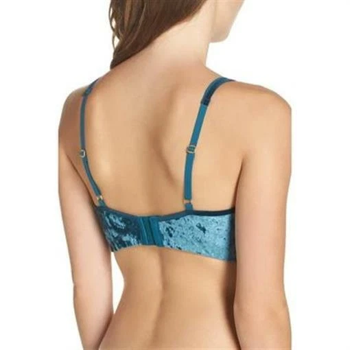 Sujetador guirnalda azul triángulo encaje y terciopelo coqueto Isabella talla Honeydew para mujer 32C Foto 2 de 4