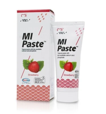 GC AMERICA GC MI Paste Oral Topical Crème with RECALDENT 40g Tube - STRAWBERRY Flavor
