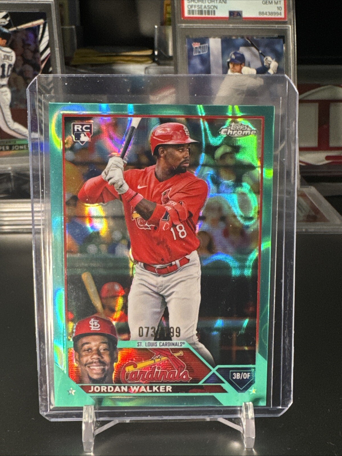 2023 Topps Chrome JORDAN WALKER RC #209 Aqua Lava Refractor #’d073/199 Cardinals