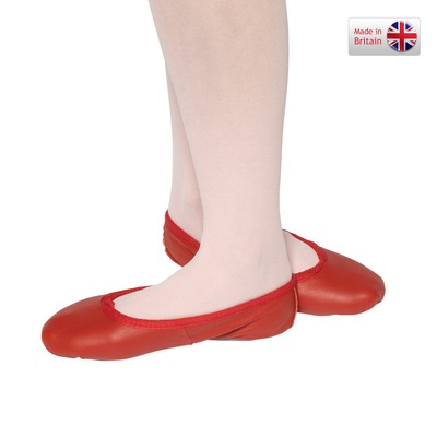 red leather ballet pumps