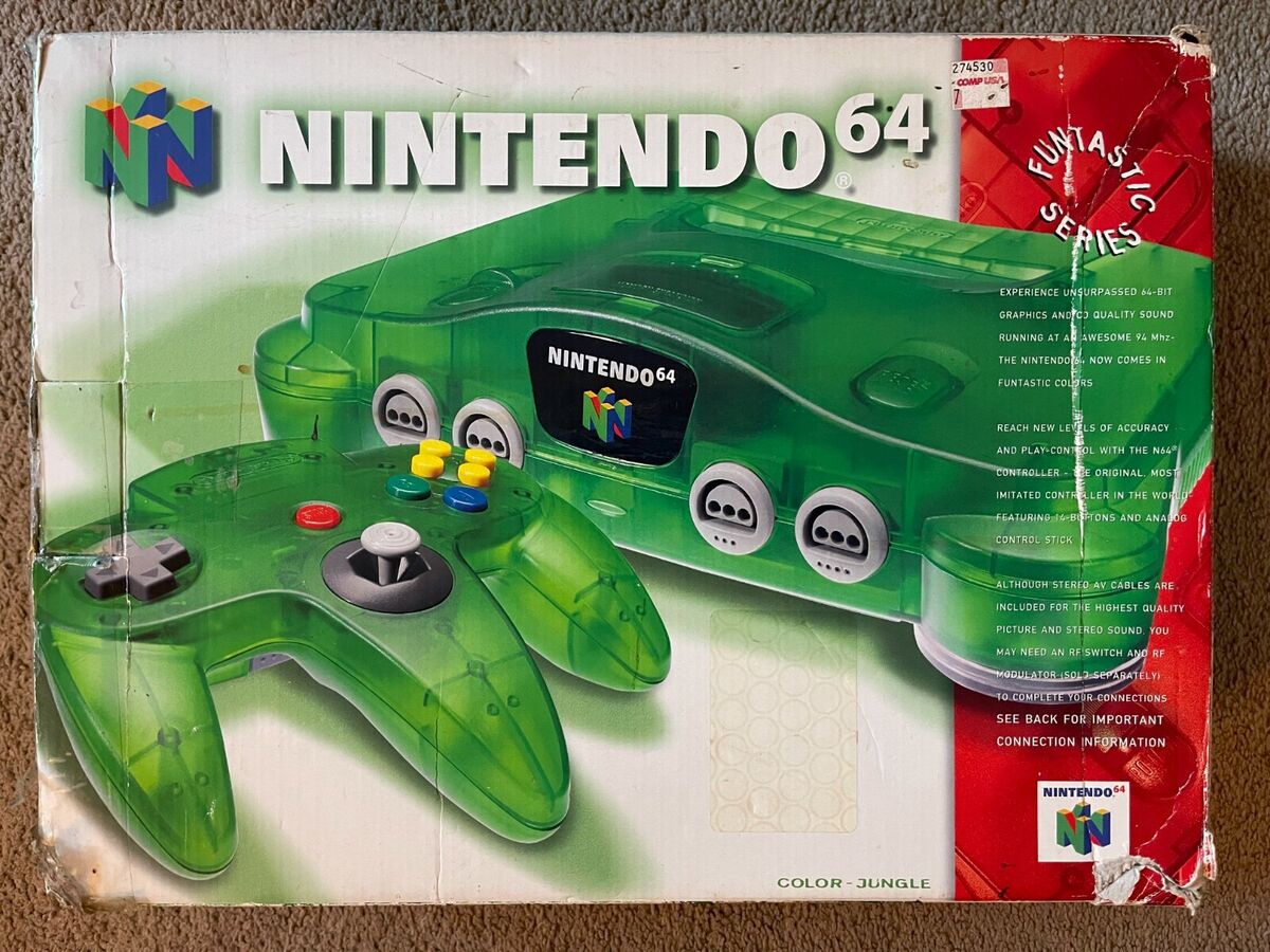 Jungle Green Nintendo 64 Console -Tight Stick- Complete Box Jungle Green Nintendo 64 Console -Tight Stick- Complete Box
