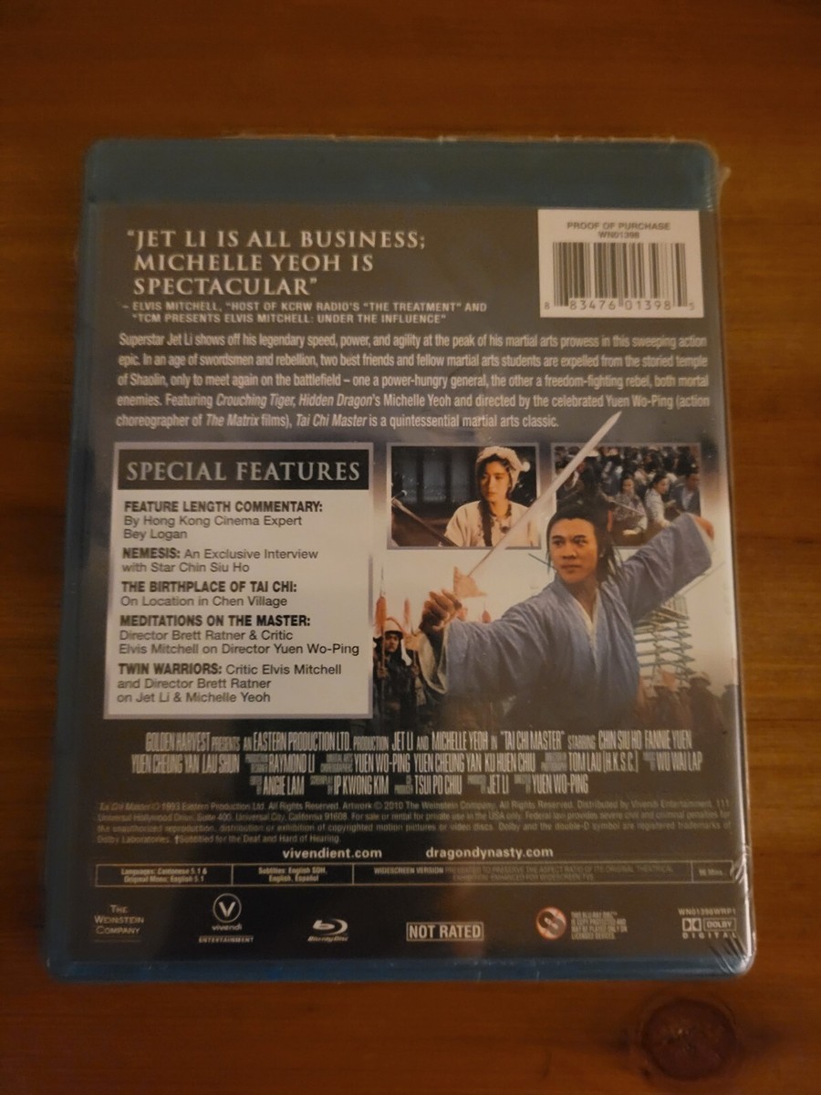 Tai Chi Master (Blu-ray Disc) Jet Li, Michelle Yeoh BRAND NEW