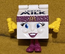 Vintage McDonalds Happy Meal Toys Changeables Lowfat Milk Carton 1993