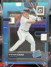 2022 Panini Donruss Optic Steven Kwan #158 Rated Rookie Light Blue Prizm /50