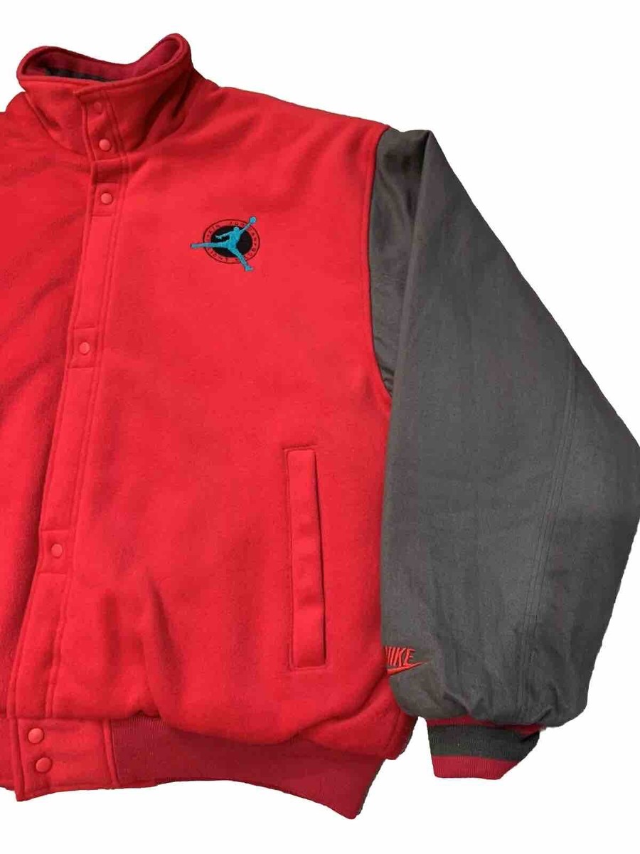 VTG 1991 Nike Air Jordan Flight Club Jacket Red Wool XL OG 1990s