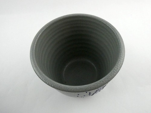 Eldreth Pottery Planter Cabin in the Snow Design Signed 2003 Gray and Blue - Picture 10 of 10