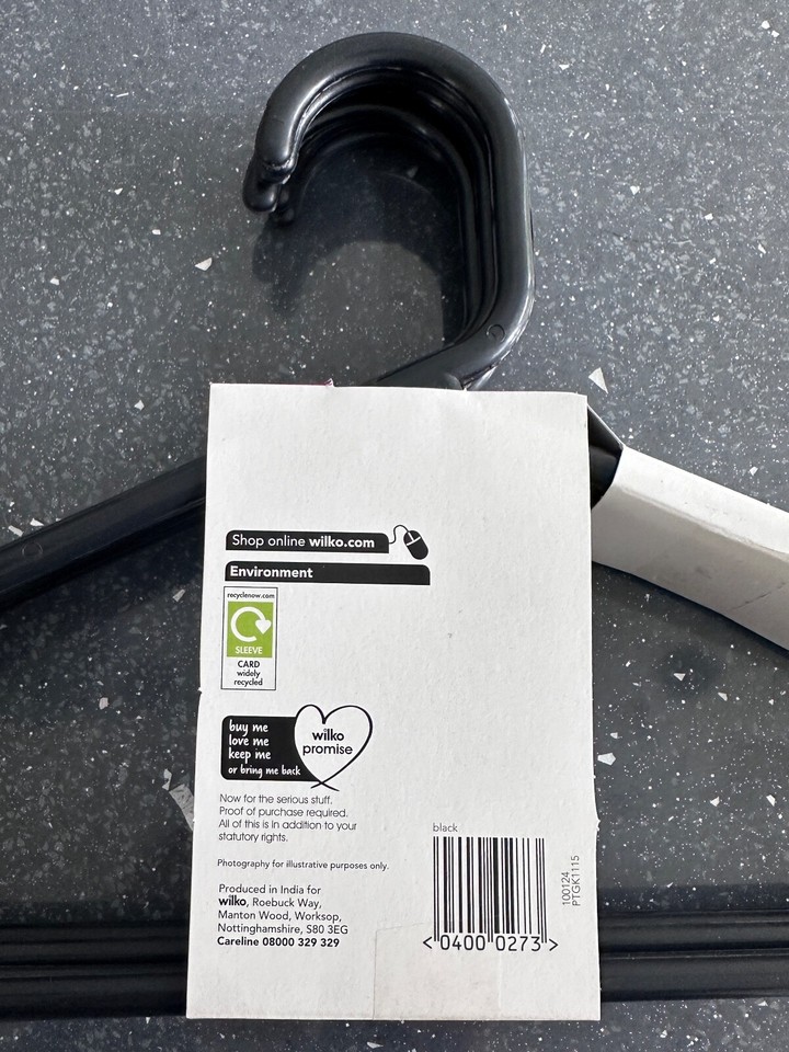 36 x BLACK PLASTIC COAT CLOTHES HANGERS WILKO STRONG JUMBO HANGERS eBay