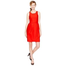 J Crew Women Red/Orange size 00  Sleeveless Allie Wool Fit flare Dress