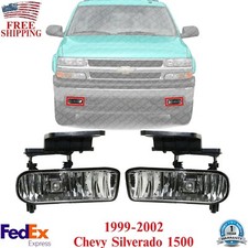 Set Of 2 Front Fog Lights Lamps Left Right Side For 1999-2002 Chevy Silverado