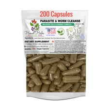 Worm & Parasite Cleanse Blend - Natural Formula - 500mg - 200 Veggie Caps