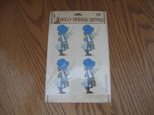 Calcomanías de transferencia de agua Holly Hobbie vintage 1972 nueva hoja de 4 calcomanías - Imagen 2 de 5