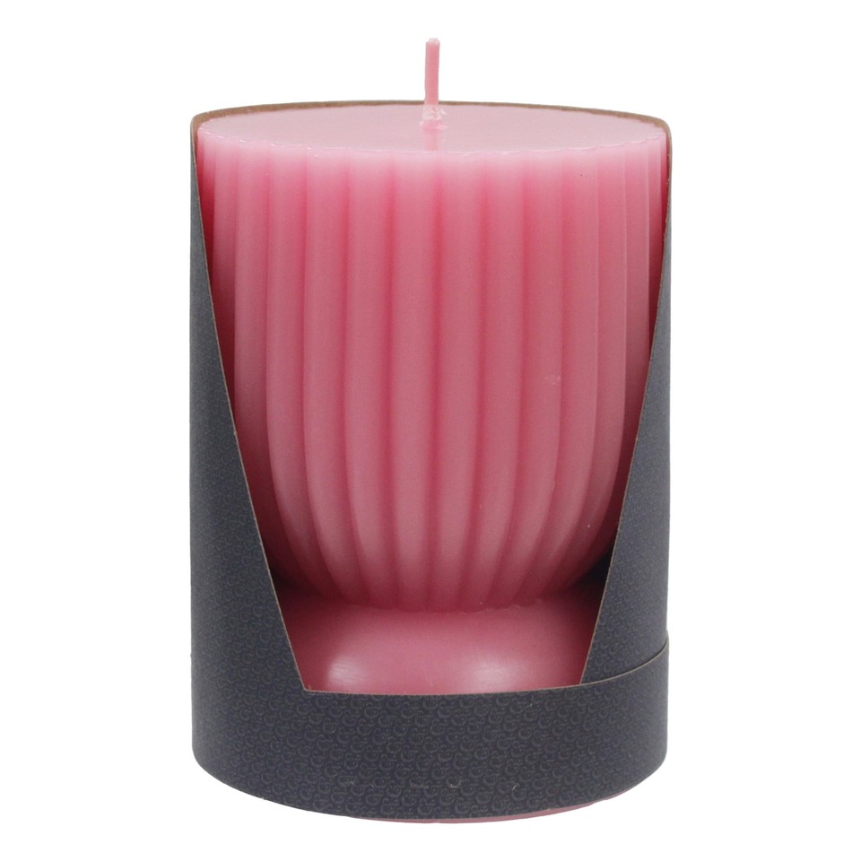 Better Homes & Gardens Unscented Ribbed Pillar Candle, 3x4 Inches, High
