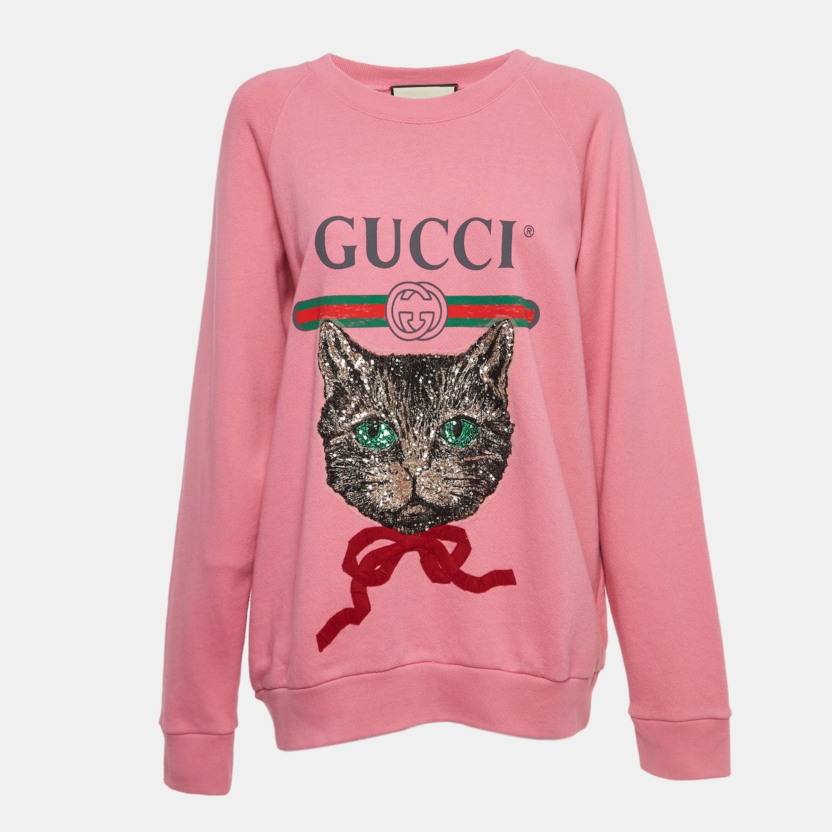 Gucci Pink Cotton Knit Mystic Cat Sweater M | eBay 