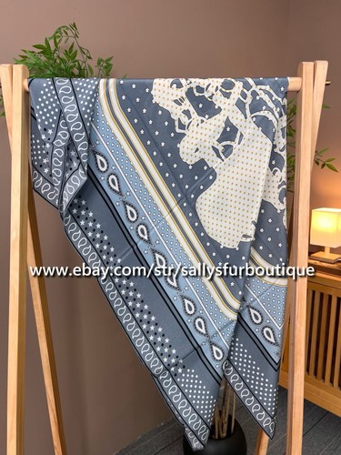 Sallys 100% Chiffon Silk Wrap Scarf Beach Sarong Paisley Saddle Print Shawl 43" - Picture 17 of 18
