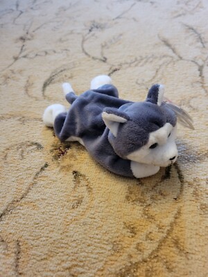 Original Rare Retired TY BEANIE BABY ''Nanook'' Husky WOLF 1996 NM with tags