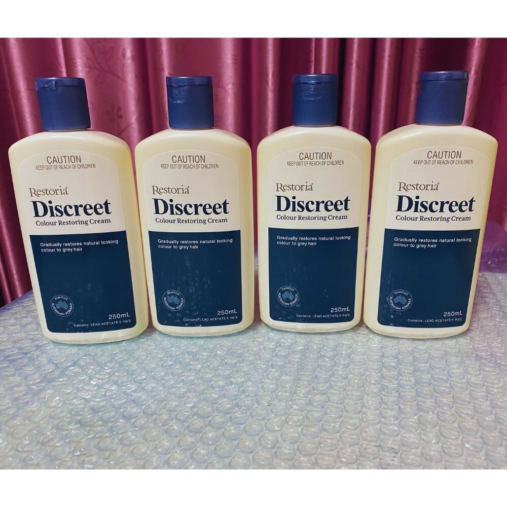 1x250ml Restoria Discreet black hair styling cream,white hair to