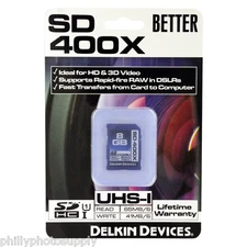 Delkin 8GB SDHC 400X UHS-I Memory Card - Lifetime Warranty