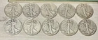 Lot Of 10 90% Silver Walking Liberty Silver Half Dollars 1945 mixed mints 🔥