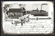 Lithograph Gross-Schierstedt, Restaurant B. Roeber, Kaliwerk Aschersleben Sch 