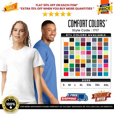 Comfort Colors 1717 Unisex 100% Soft Cotton Garment-Dyed Heavyweight T Shirt