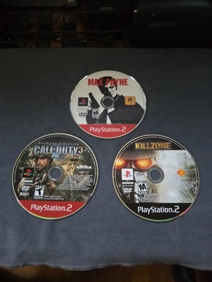  MAX PAYNE, COD 3, KILLZONE. PS2 Game Disc Only Tested