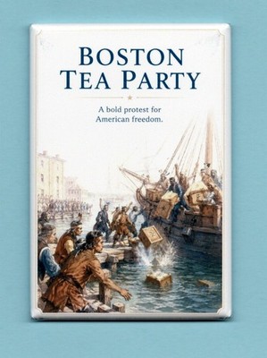 BOSTON TEA PARTY *2x3 FRIDGE MAGNET* FIGHT FOR INDEPENDENCE SPARK REVOLUTION MA