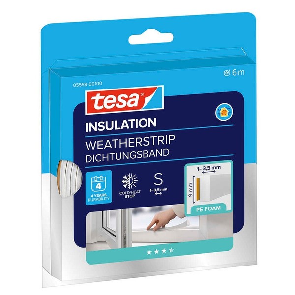 tesa Tesamoll® Standard I-Profil Fenster-Dichtungsband Weiß 9,0 Mm X 6,0 M 1...-image