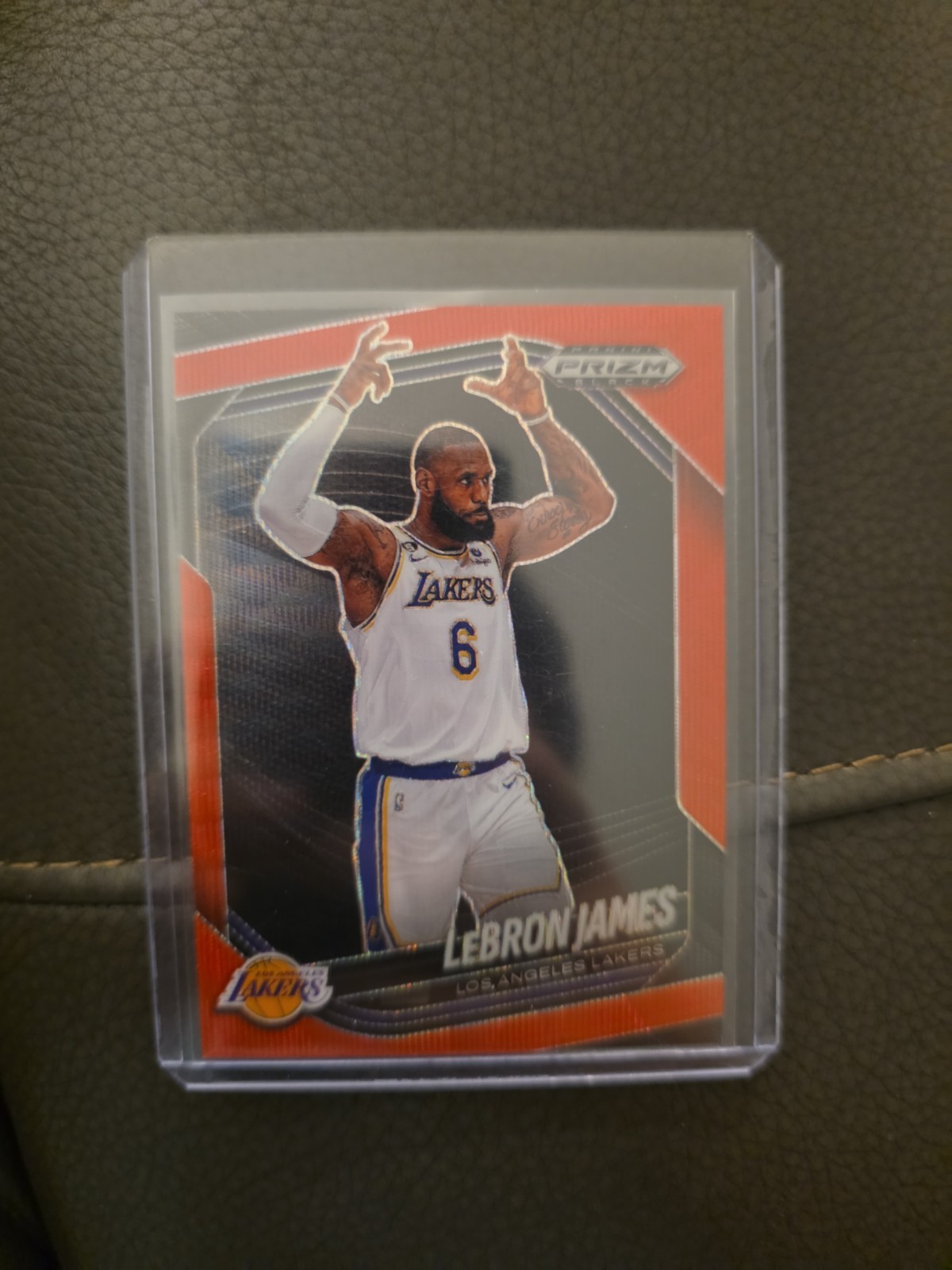 2024-25 Prizm Black LeBron James Ruby Wave Prizm Lakers #52 SSP