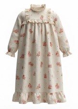 VTG 80s Strawberry Shortcake Girls Dress 4T Ruffle Lace Cottage Handmade Prairie