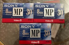 NEW Lot Of 3 Sony 8mm Video Cassette TapeMP 30 P6-30MP Video 8 NTSC Sealed