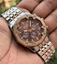 Classic Diesel Quartz Men's Wrist Watch, Chronograph, Brown Dial, Steel Band
