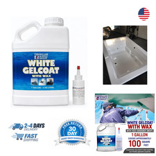 Marine Gelcoat with Wax White, 1 Gallon Kit, UV-Resistant for Interior Exterior